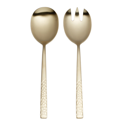 Oneida Mezze Salad Servers, Gold