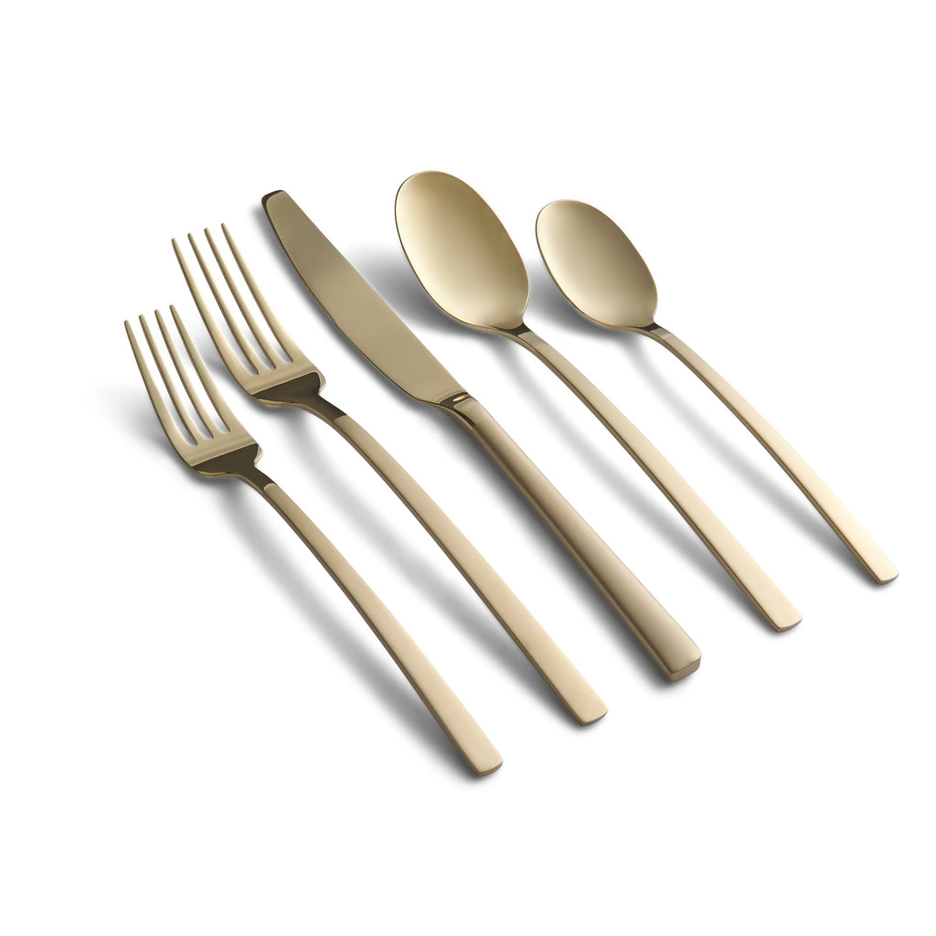 Beacon Champagne Sand Mirror 20-Piece Flatware Set