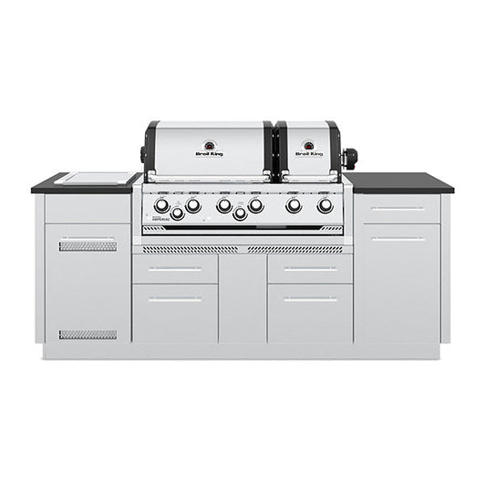 Broil King Imperial S 690i 6-Burner Gas Grill Center - With Rotisserie & Side Burner - Stainless Steel - 897844 LP / 897847 NG