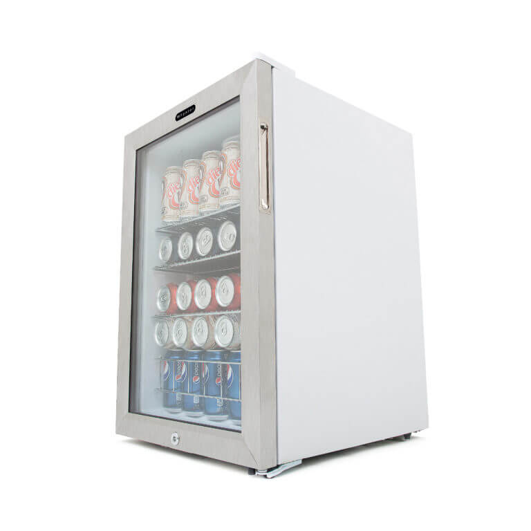 Whynter Freestanding Mini Beverage Refrigerator w/ Lock | Stainless Steel | 90 Can Capacity