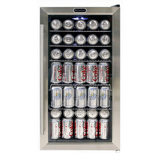 Whynter Freestanding Beverage Refrigerator | Stainless Steel Trim | 120 Can Capacity