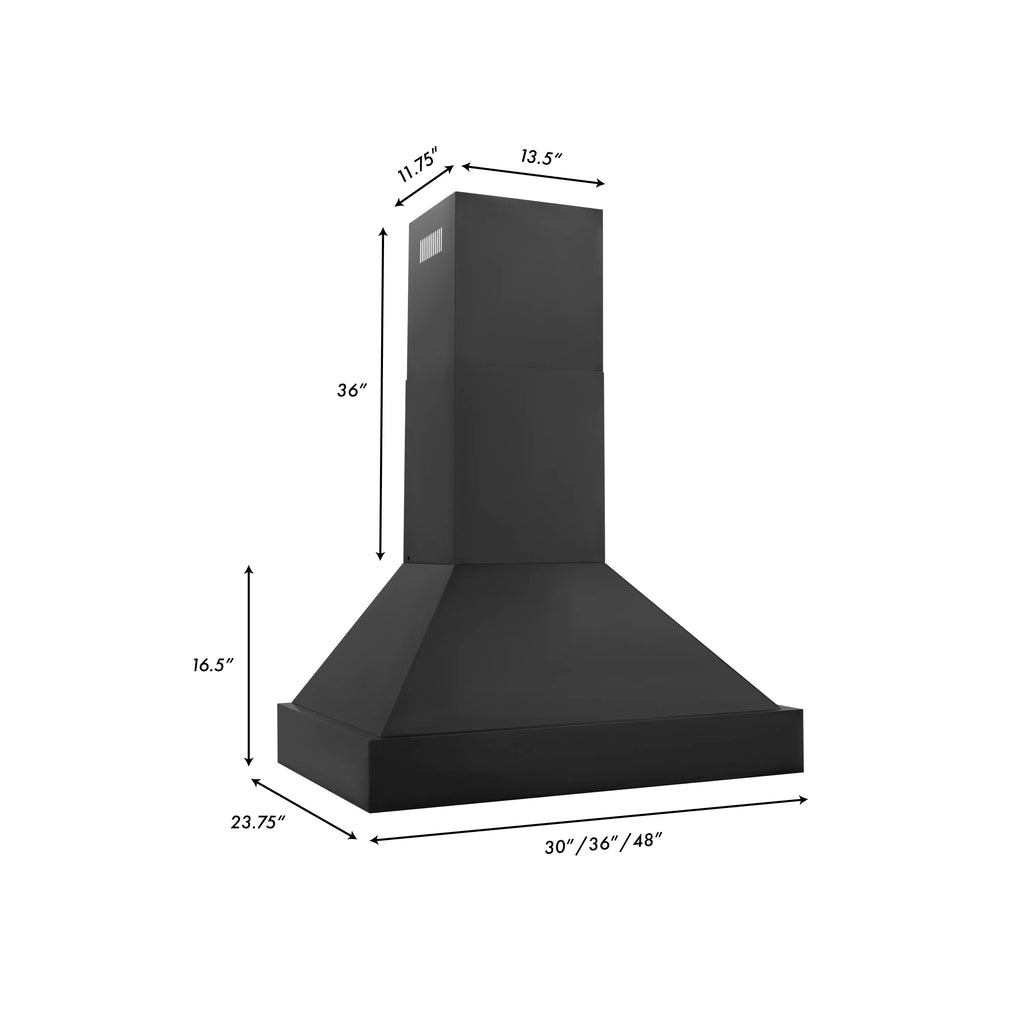 ZLINE BS655N Outdoor Wall Range Hood in Black Stainless Steel