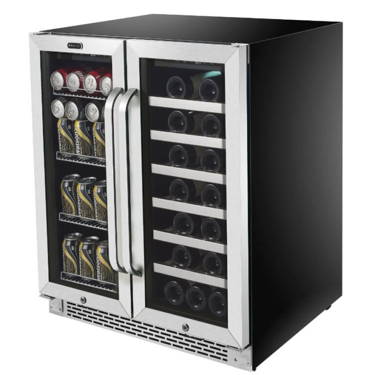 Whynter 30" Wide, Dual Zone Wine and Beverage Center | French Doors | Holds 33 Bottles & 88 Cans