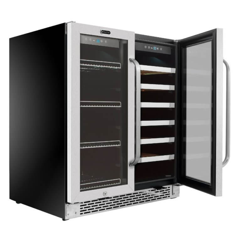 Whynter 30" Wide, Dual Zone Wine and Beverage Center | French Doors | Holds 33 Bottles & 88 Cans