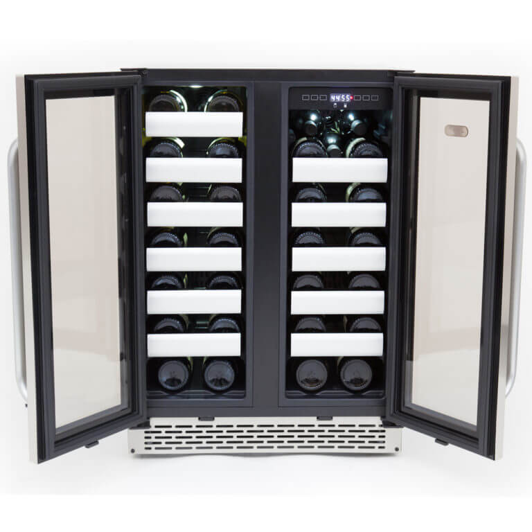 Whynter Elite 24" Wide, 40 Bottle Dual Zone Built-in Wine Cooler | Seamless Stainless Steel Door