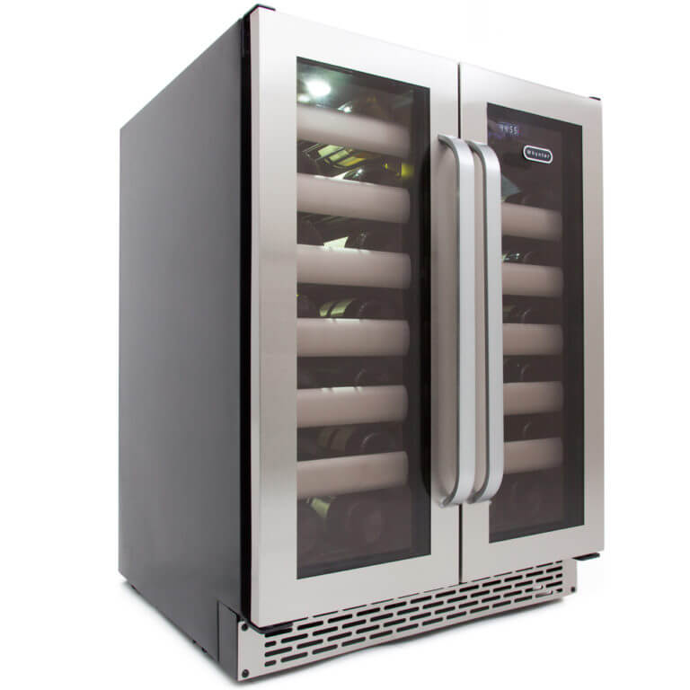 Whynter Elite 24" Wide, 40 Bottle, Dual Zone, Built-in Wine Refrigerator w/ Seamless Stainless Steel Door