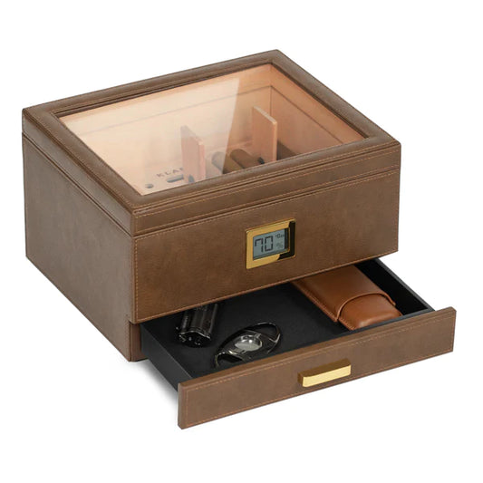 Belmont Glass Top Cigar Humidor | Holds 90 Cigars