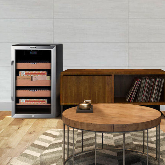 Whynter Electric Cigar Cooler Humidor | Humidity Temperature Control and Spanish Cedar Shelves | 4.2 cu.ft.