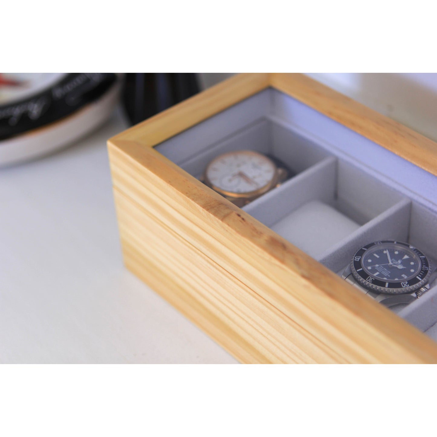 Pine Wood Watch Box - 6 Slot