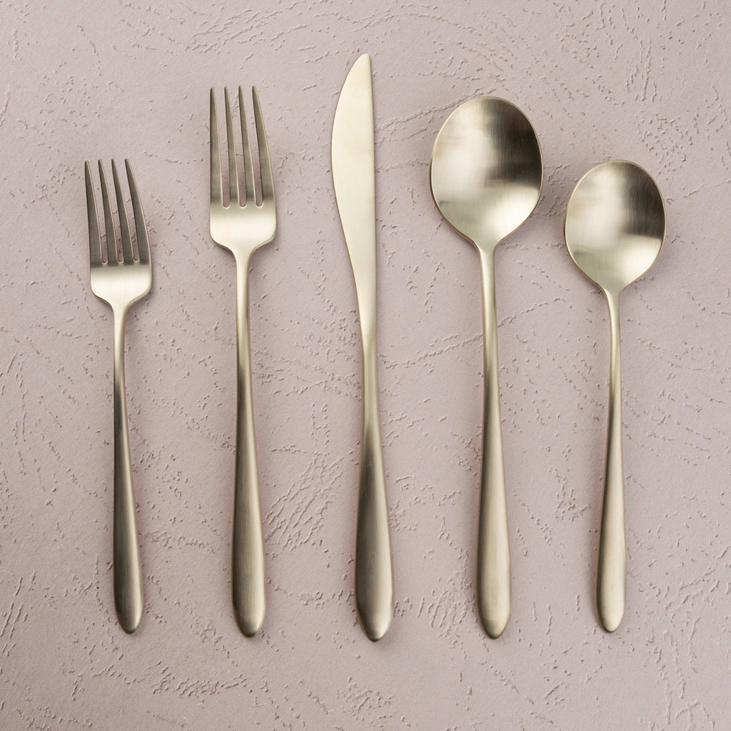 Radin Champagne Satin 20-Piece Flatware Set