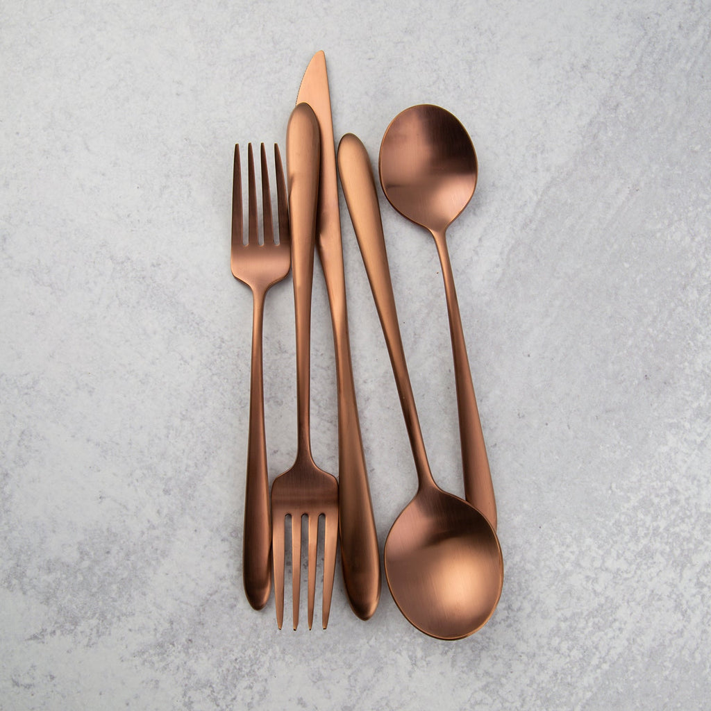 Radin Copper Satin 20-Piece Flatware Set