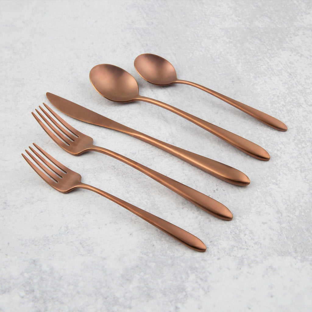 Radin Copper Satin 20-Piece Flatware Set