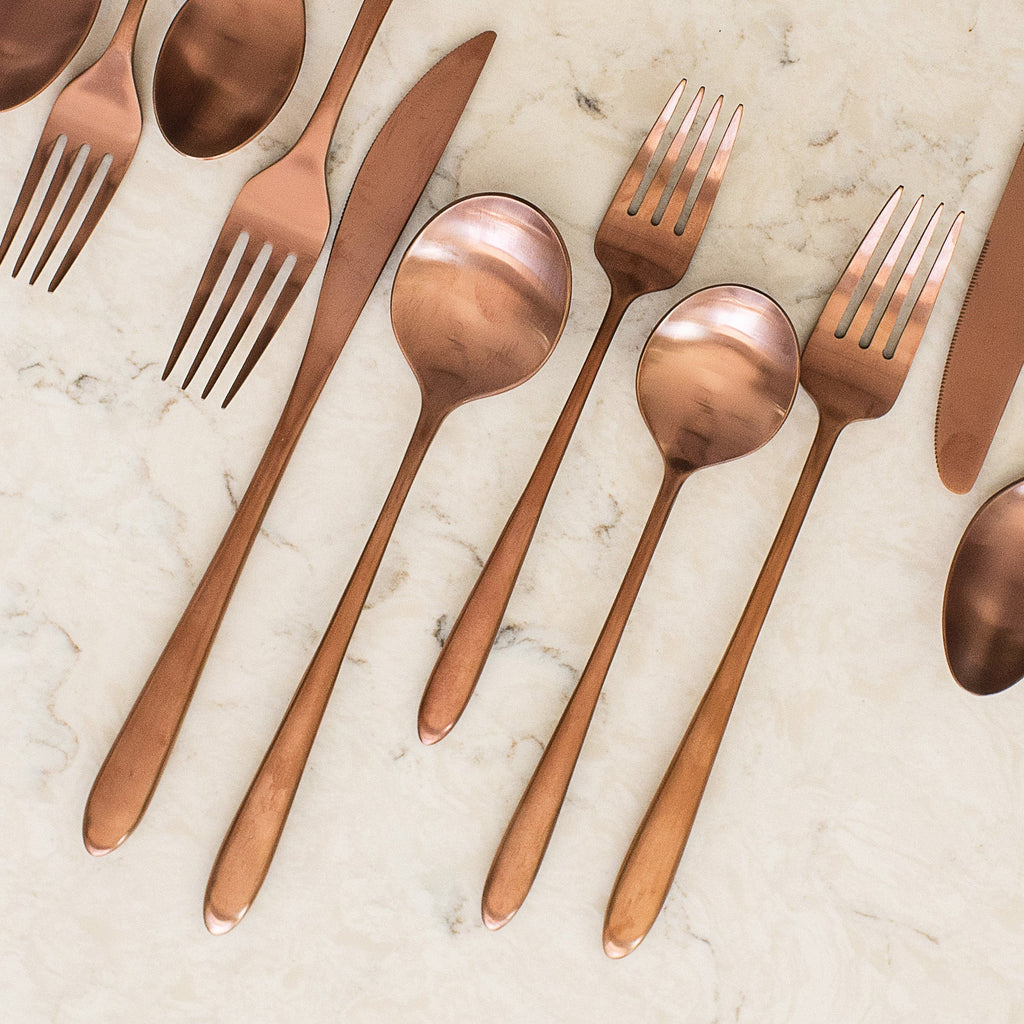 Radin Copper Satin 20-Piece Flatware Set