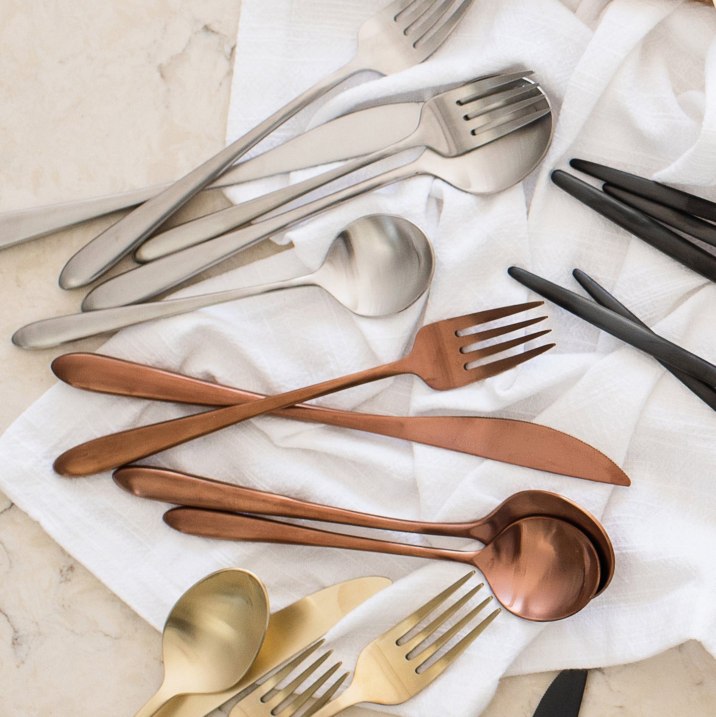 Radin Copper Satin 20-Piece Flatware Set