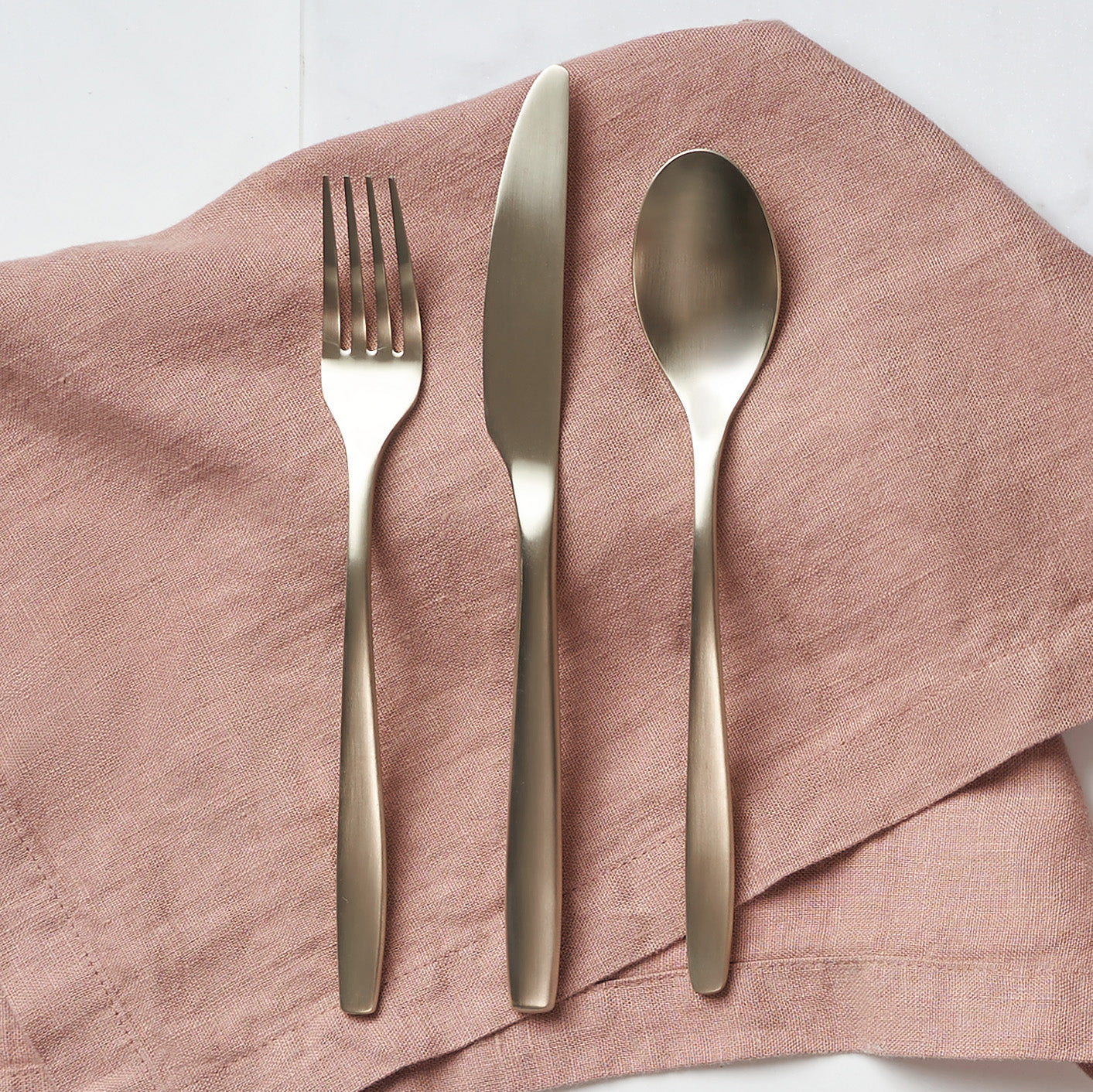 Averie Champagne Satin 20-Piece Flatware Set