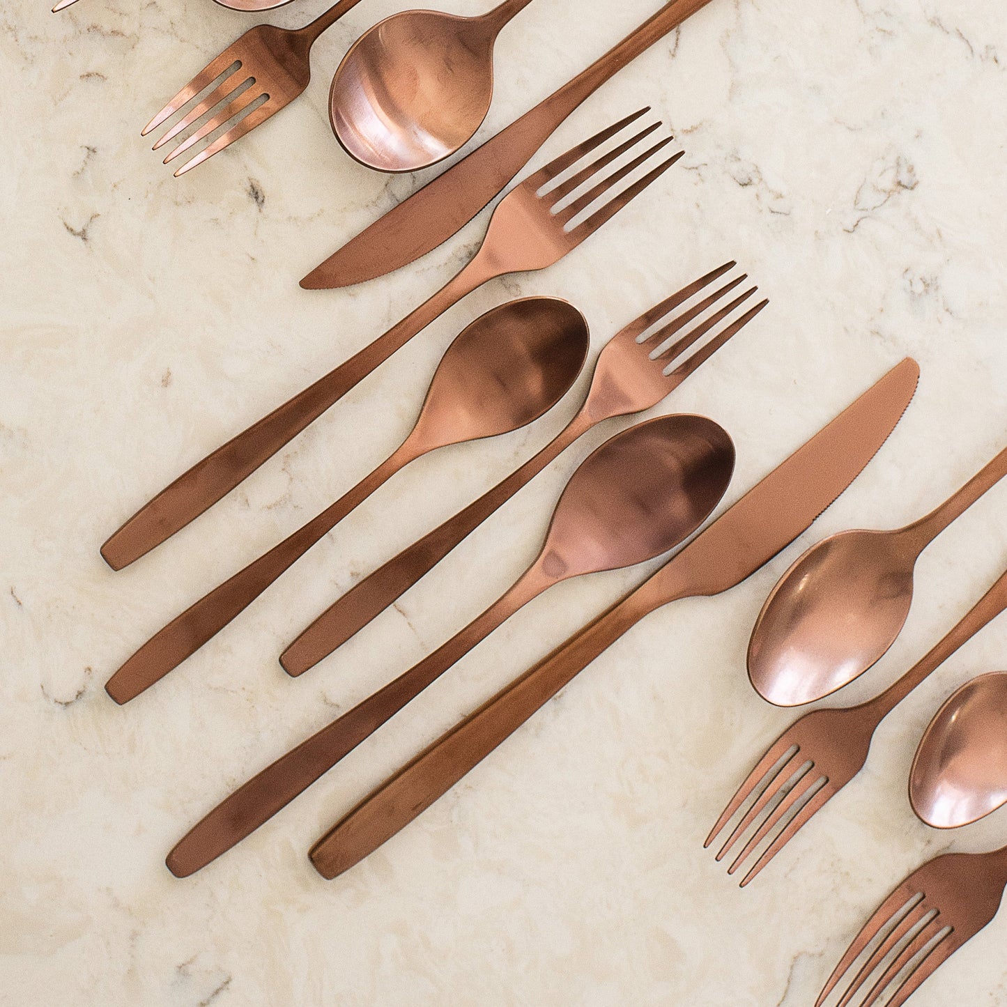 Averie Copper Satin 20-Piece Flatware Set