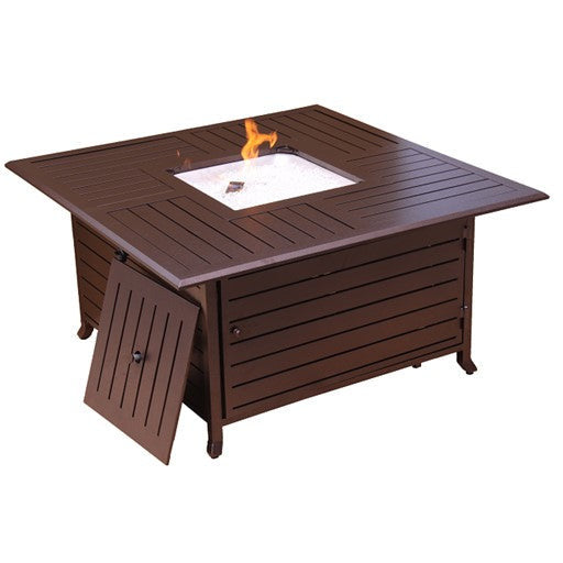 AZ Patio Heaters 45" Bronze Square Slatted Aluminum Fire Pit