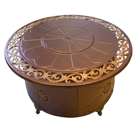 AZ Patio Heaters 38" Bronze Round Cast Aluminum Decorative Fire Pit