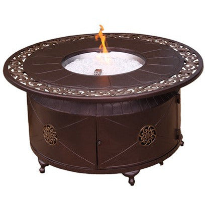 AZ Patio Heaters 38" Bronze Round Cast Aluminum Decorative Fire Pit