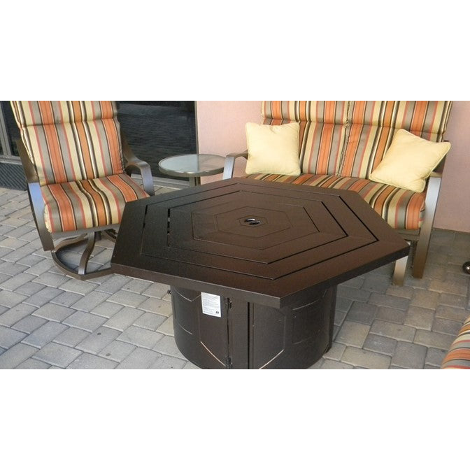 AZ Patio Heaters 45" Bronze Aluminum Hammered Hexagon Fire Pit