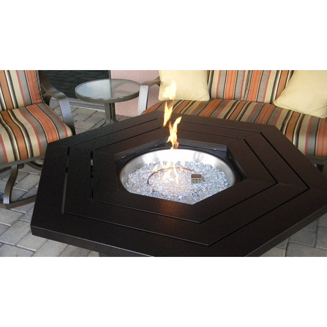 AZ Patio Heaters 45" Bronze Aluminum Hammered Hexagon Fire Pit