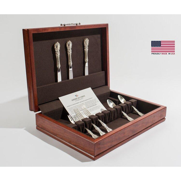 American Chest Traditions Flatware Storage Chest, Holds 150 Pieces, Hand Crafted Wooden Chest