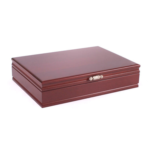 American Chest Traditions Flatware Storage Chest, Holds 150 Pieces, Rich Mahogany Finish, Hand Crafted Wooden Chest