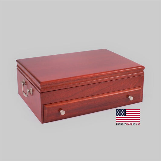 American Chest Bounty Flatware Storage Chest, holds 180 Pieces, Hand Crafted Wooden Chest