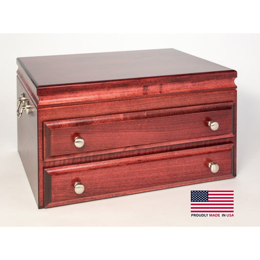 American Chest Presidential Super Flatware Chest with Lift-Out Tray and Drawer- Holds 360 Pieces