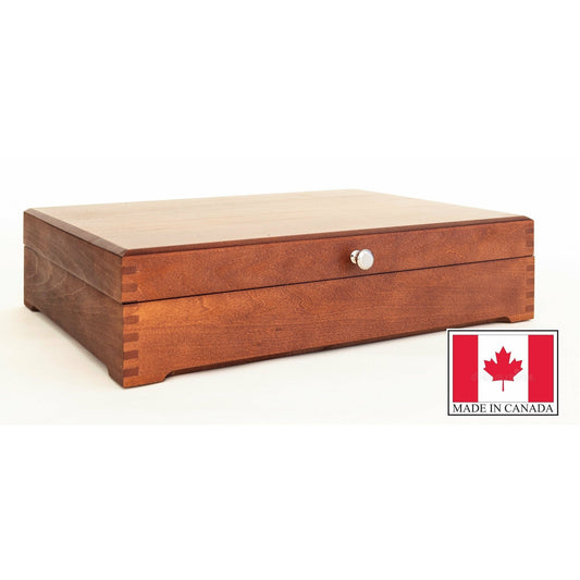 Canadian Divided Flatware Storage, Hand Crafted Wooden Chest by American Chest