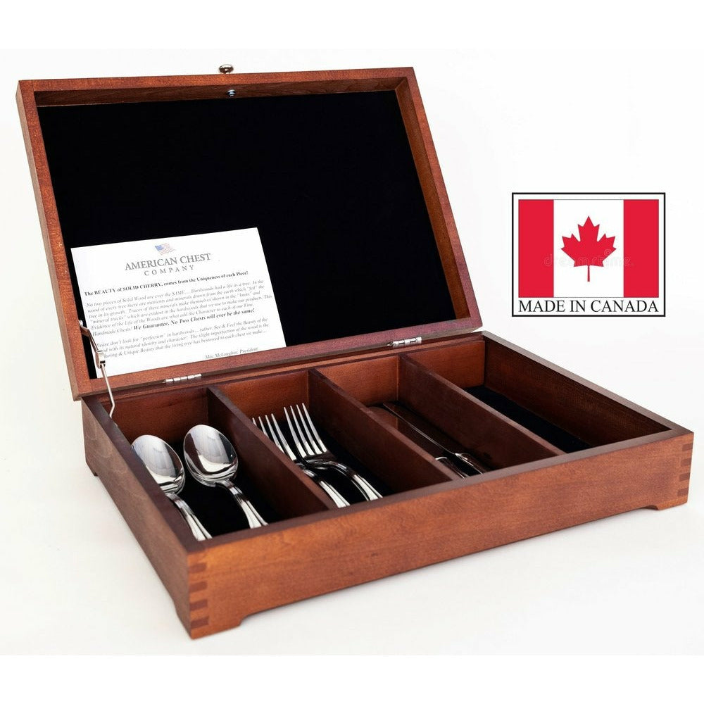 Canadian Divided Flatware Storage | Pine Finish