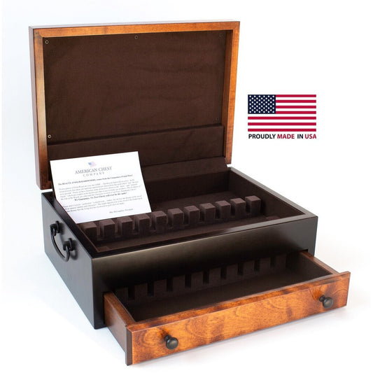 Flaming Amish Birch Flatware Storage Chest | Holds 180 Pieces