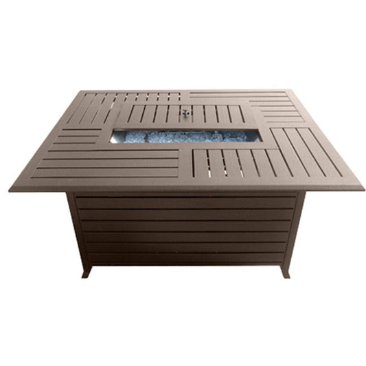 AZ Patio Heaters 37" Aluminum Rectangular Slatted Fire Pit