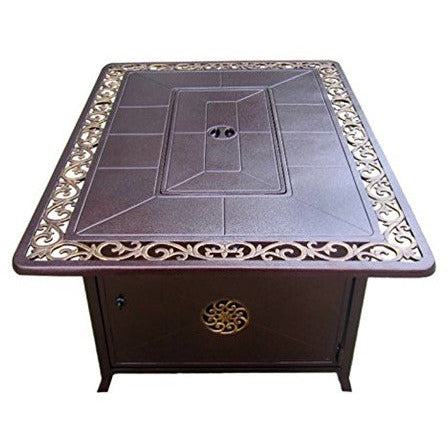 AZ Patio Heaters 35" Rectangular Cast Aluminum Decorative Fire Pit