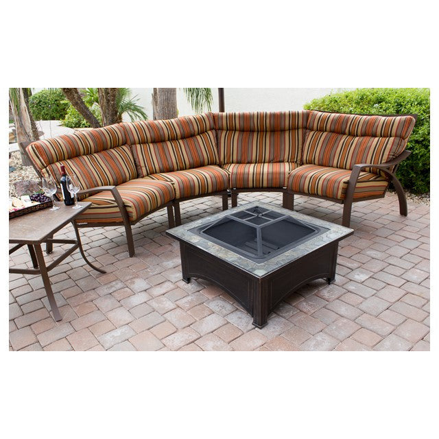 AZ Patio Heaters 36" Square Slate Top Wood Burning Fire Pit-Poker/Cover included