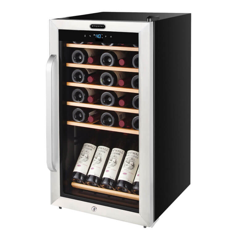 Whynter 19" Wide, 34 Bottle Stainless Steel Wine Refrigerator | Freestanding