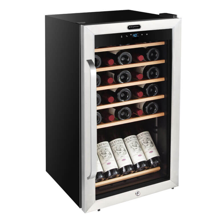 Whynter 19" Wide, 34 Bottle, Freestanding Stainless Steel Wine Refrigerator