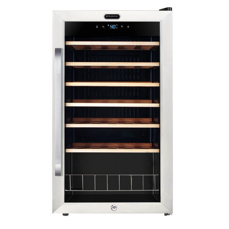 Whynter 19" Wide, 34 Bottle Stainless Steel Wine Refrigerator | Freestanding