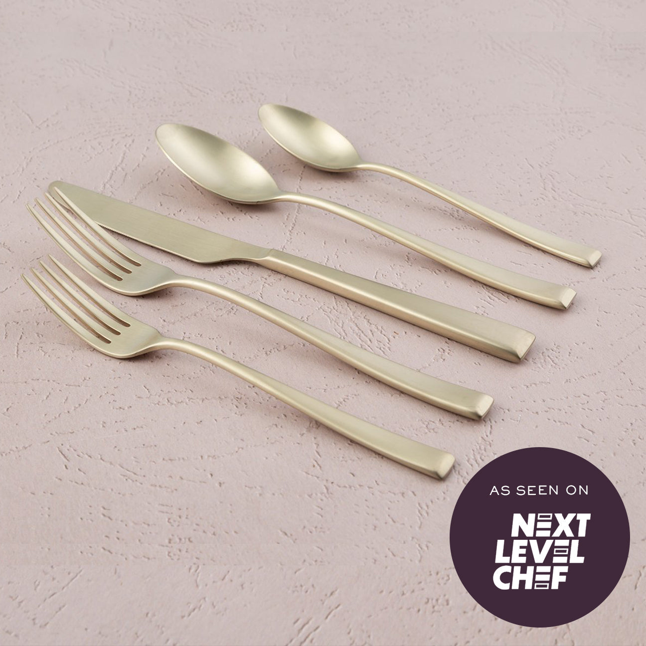 Marlise Champagne Satin 20-Piece Flatware Set