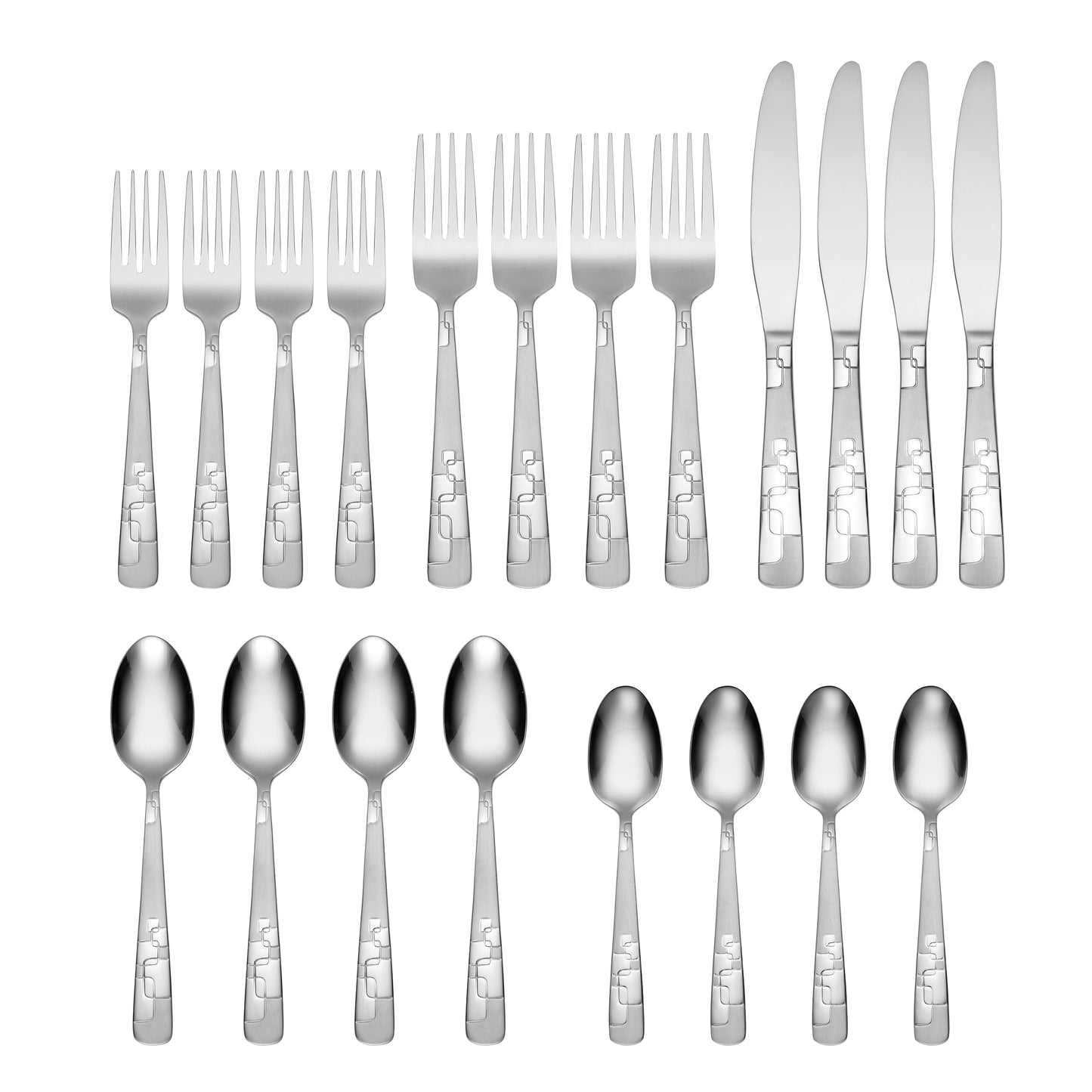 Oneida Quadratic 20 Piece Everyday Flatware Set