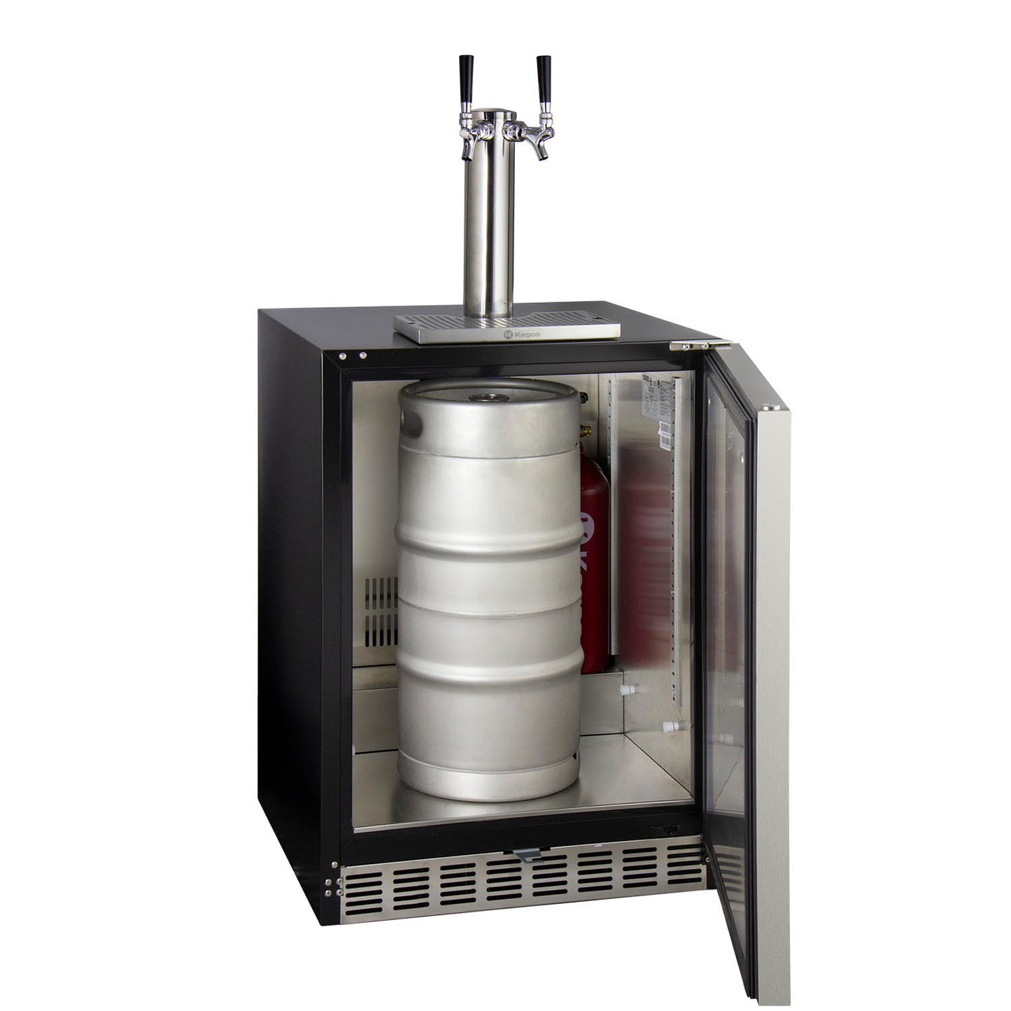 Kegco 24" Wide Dual Tap Stainless Steel Built-In ADA Kegerator with Kit