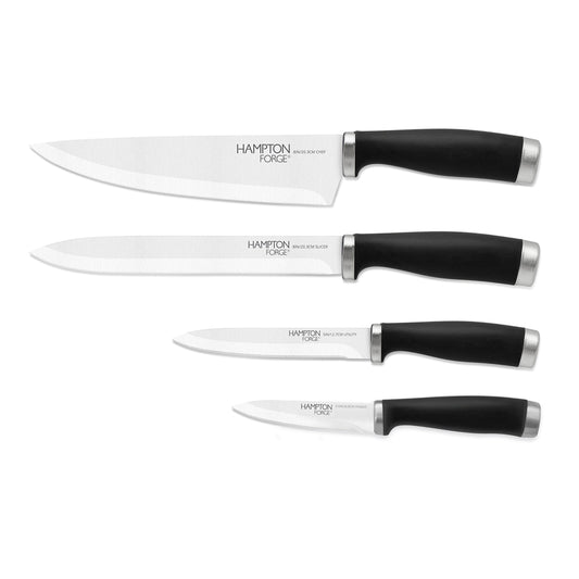 Epicure Black 4 Piece Soft Grip Cutlery Set