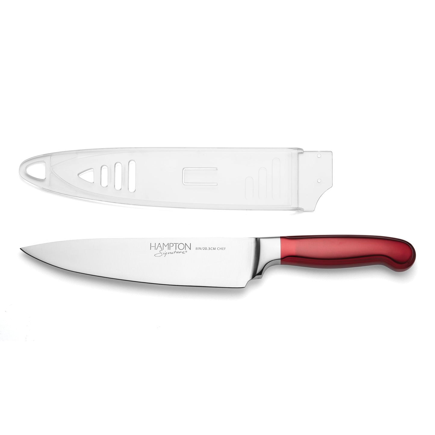 Rorik Red 8" Chef Knife/ Clear Blade Guard