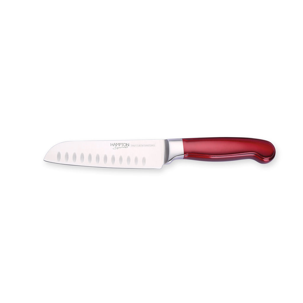 Rorik Red 7" Santoku Knife/Clear Blade Guard