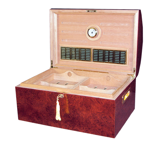 Treasure Chest Desktop Cigar Humidor with Dome Top | Holds 200 Cigars