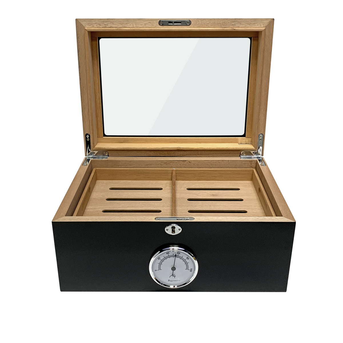 Bally Black Desktop Cigar Humidor | Holds 100 Cigars