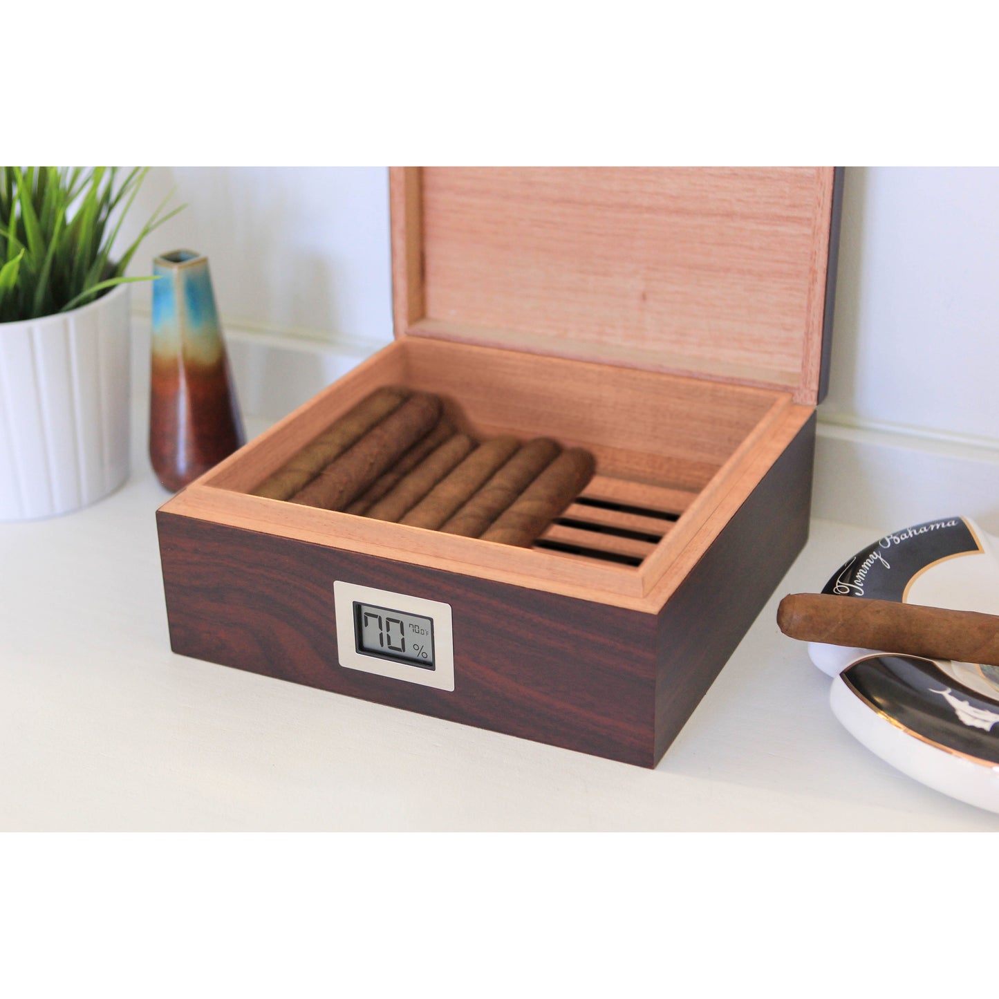 Kingston Cherry Finish Humidor | Holds 50 Cigars