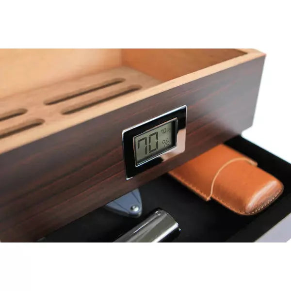 Renzo Glass Top Cigar Humidor | Holds 60 Cigars