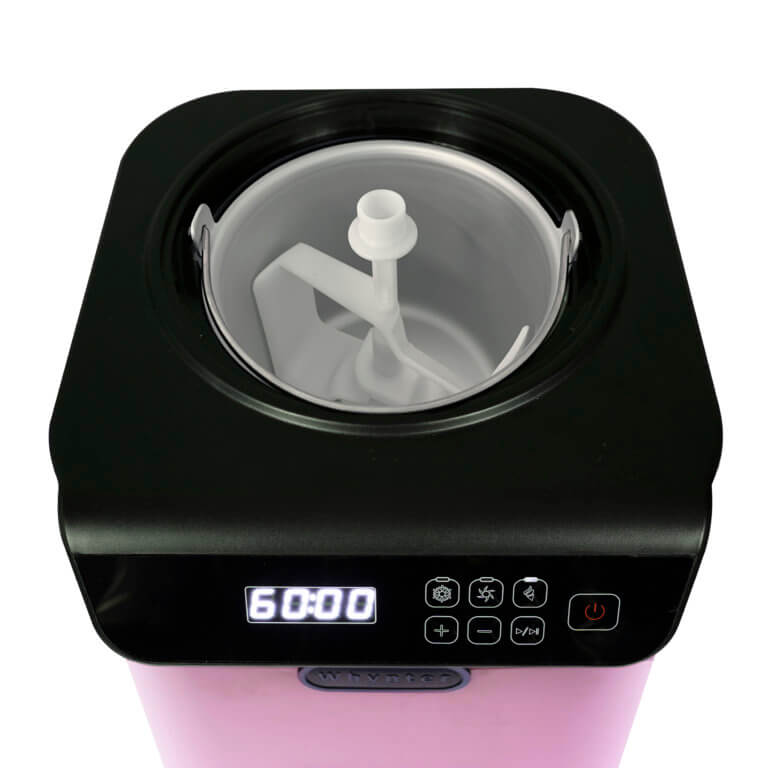 Whynter 1.28 Quart Compact Upright Automatic Ice Cream Maker | Limited Edition Black & Pink