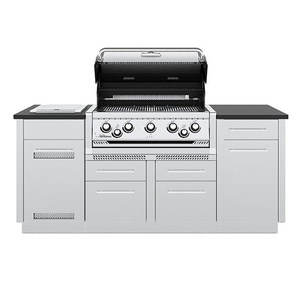 Broil King Imperial S 590i 5-Burner Gas Grill Center - With Rotisserie, & Side Burner - Stainless Steel - 896844 LP / 896847 NG